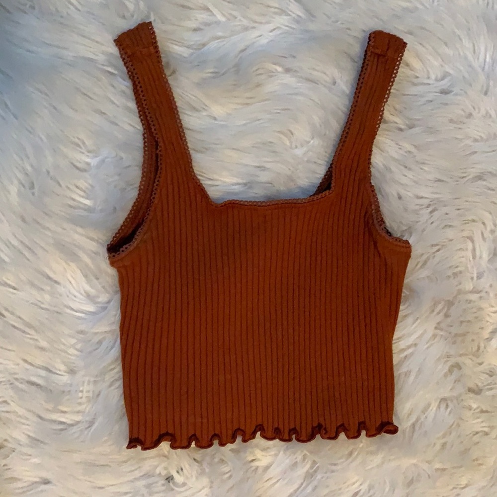 orange cropped tank top